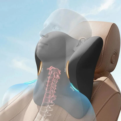 🔥33% OFF Memory Foam Car Neck & Lumbar Support Pillow – Comfortable Driving Cushion