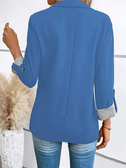✨🧥 New Women’s Casual Slim Fit Blazer – Fashion Button Up Jacket with Rolled Sleeves
