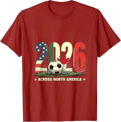 North America Soccer 2026 Vintage Football Fan T-Shirt Summer Streetwear Jersey