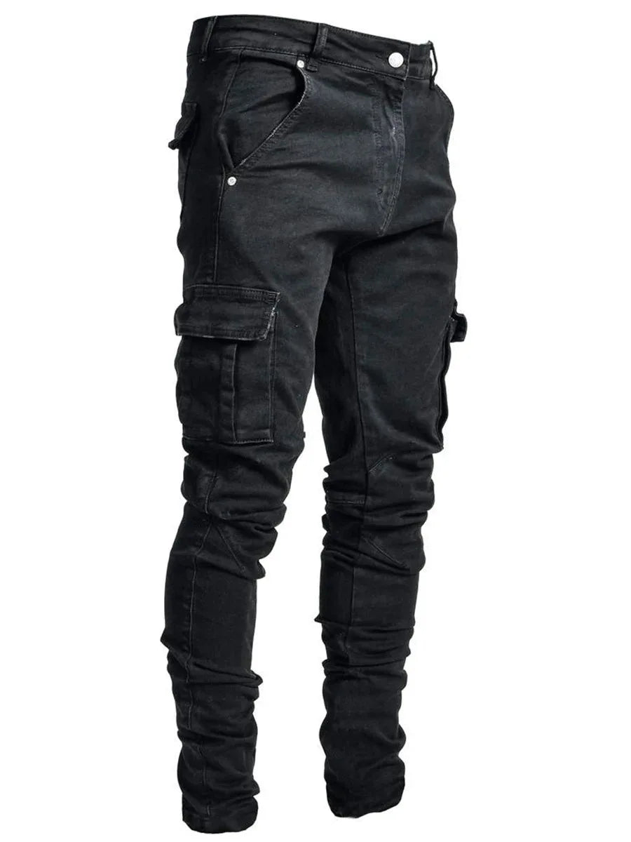 👖🔥 New Men’s Cargo Jeans – Multi Pocket Washed Denim Casual Pants for Daily Wear