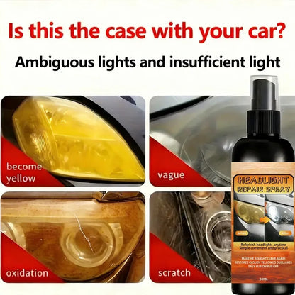 🚗✨ Car Headlight Restoration Kit – Scratch Remover & Oxidation Cleaner Polish for Clear Headlamps