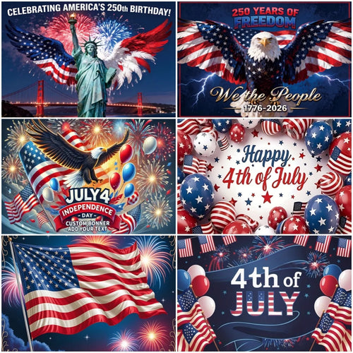 Independence Day Party Theme Background Eagle Balloon July 4th Celebration Decoration Banner USA Flag Backdrop Photo Props Gifts
