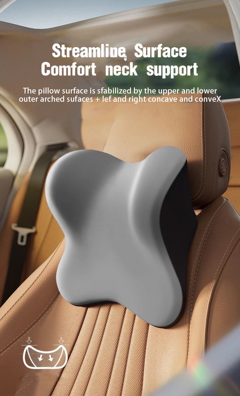 🔥33% OFF Memory Foam Car Neck & Lumbar Support Pillow – Comfortable Driving Cushion
