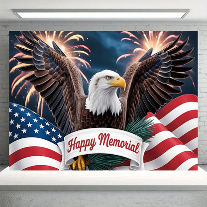 Independence Day Party Theme Background Eagle Balloon July 4th Celebration Decoration Banner USA Flag Backdrop Photo Props Gifts