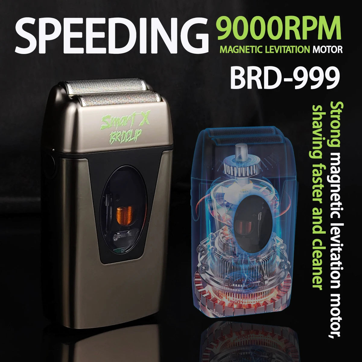 ✂️⚡ BRDCLIP BRD-999 Professional Foil Shaver – 9000RPM Magnetic Motor Beard Trimmer & Hair Clipper