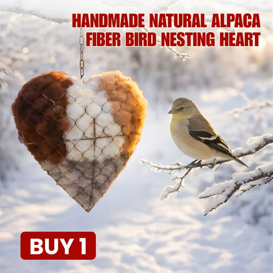🔥LAST DAY 50% OFF - 🕊Handmade Natural Alpaca Fiber Bird Nesting Heart❤️A Cozy Gift for Birds