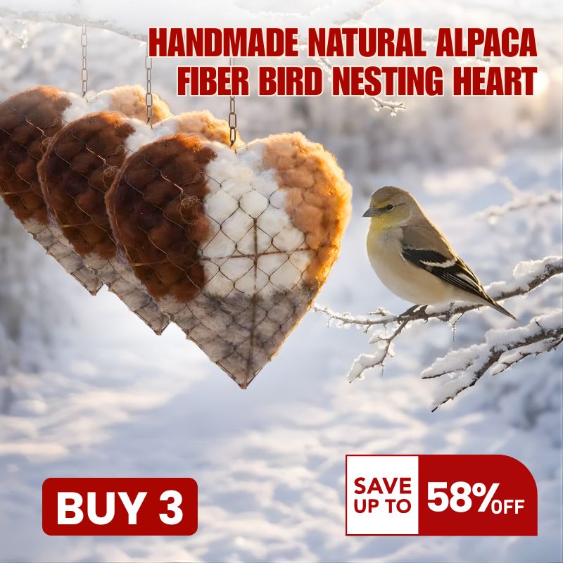 🔥LAST DAY 50% OFF - 🕊Handmade Natural Alpaca Fiber Bird Nesting Heart❤️A Cozy Gift for Birds