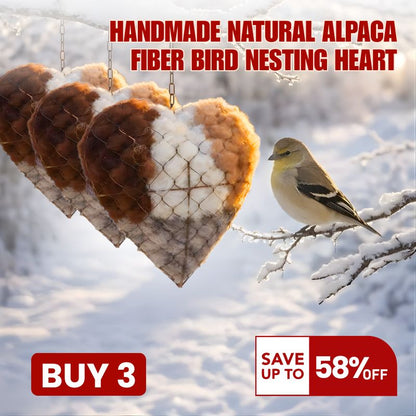 🔥LAST DAY 50% OFF - 🕊Handmade Natural Alpaca Fiber Bird Nesting Heart❤️A Cozy Gift for Birds