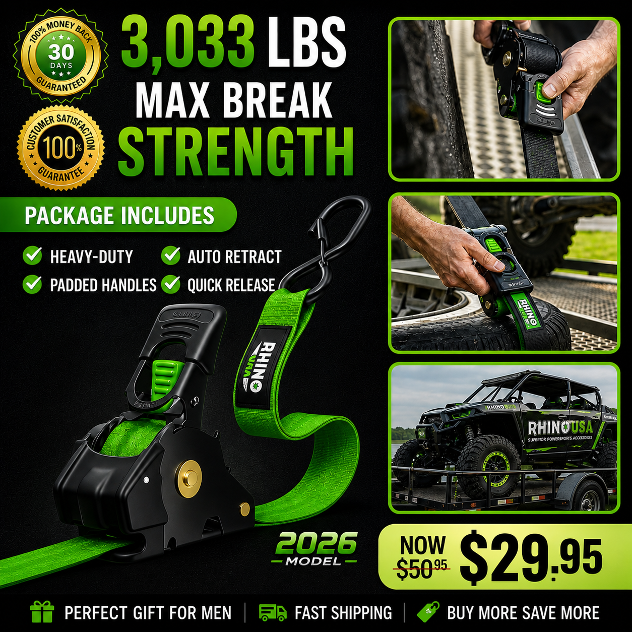 🔥 Selling Fast 50% OFF 🎁 Perfect Gift – Retractable Ratchet Strap (2026 Upgraded Edition)