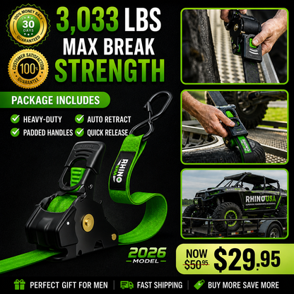 🔥 Selling Fast 50% OFF 🎁 Perfect Gift – Retractable Ratchet Strap (2026 Upgraded Edition)